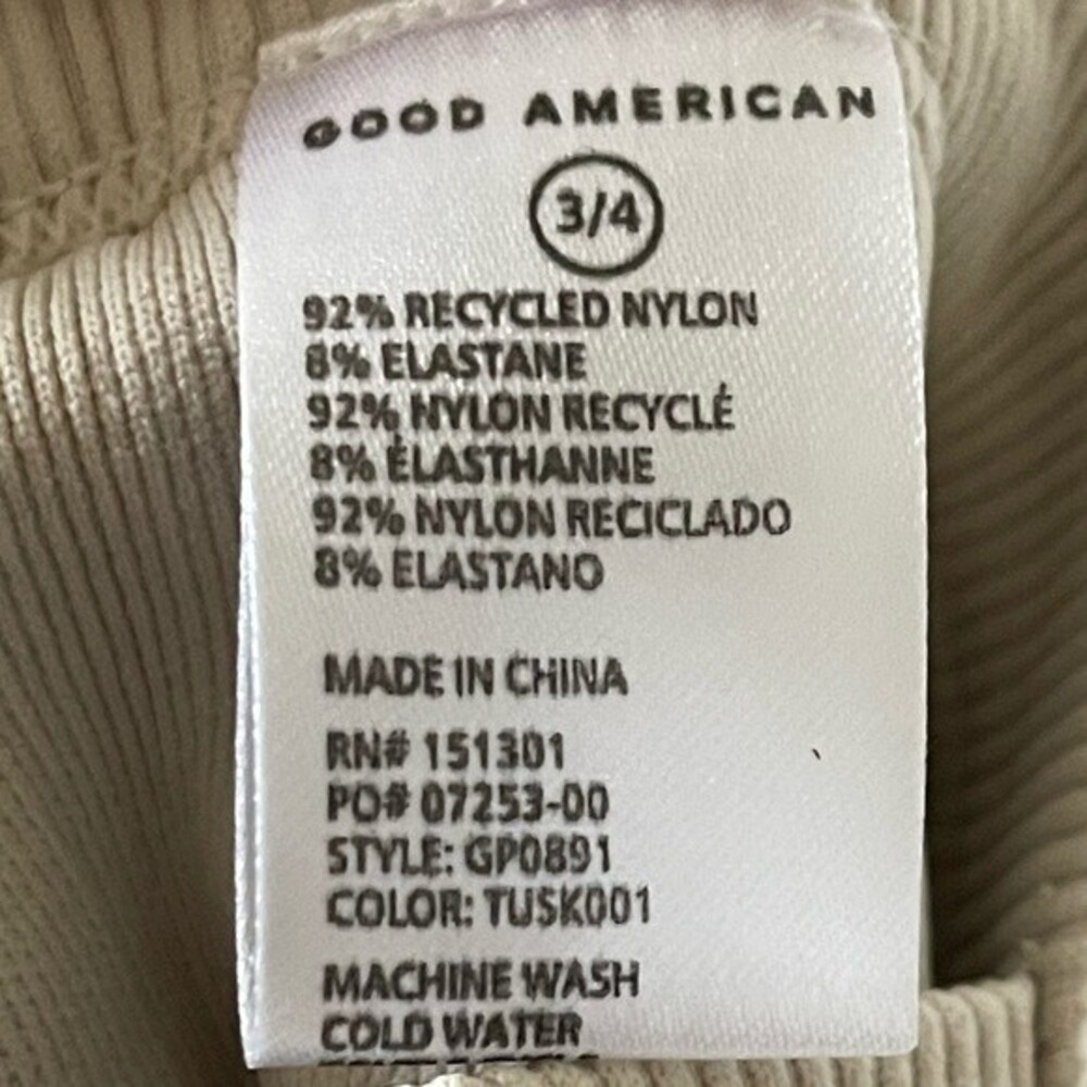 Good American NWT Cropped Thermal Waffle Tank Top Size 3/4 (L/XL) Color Tusk - Picture 4 of 8